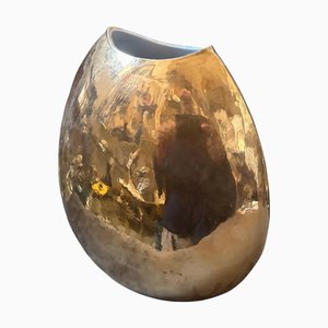 Mid-Century Modern Italian Gilded Porcelain Vase by Nove San Marco, 1970s