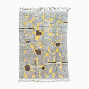 Tappeto moderno in lana intrecciata a mano, marocchino, 1990