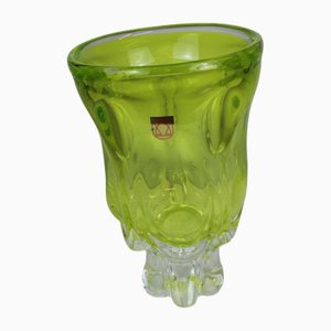 Vaso in vetro verde rubino, anni '60