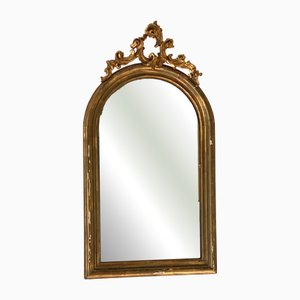 Miroir Mural Ancien Doré, 19ème Siècle