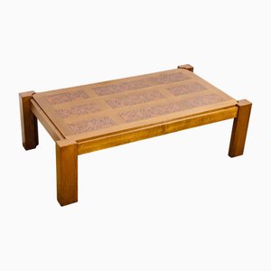 Rechteckiger skandinavischer Couchtisch aus Eiche & Keramik, 1960er