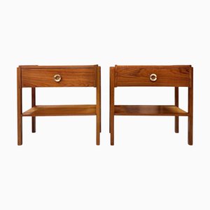 Vintage Danish Teak Bedside Tables, 1960s, Set of 2
