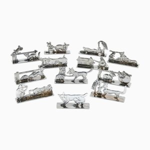 La Fontaine's Fables Series Knife Rests from Benjamin Rabier, 1930, Set of 12
