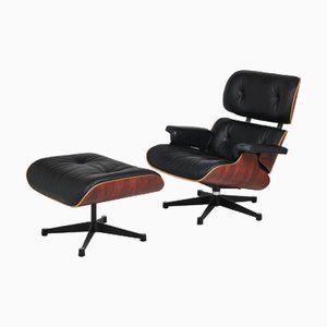 Set of Model 670 Lounge Chair and Ottoman by Charles & Ray Eames for Vitra, 1956