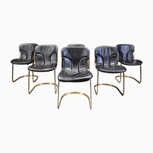 Vintage Esszimmerstühle aus Messing von Cidue, 1970er, 6er Set