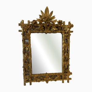 Miroir Style Louis XVI en Bois Sculpté et Doré, 19ème Siècle
