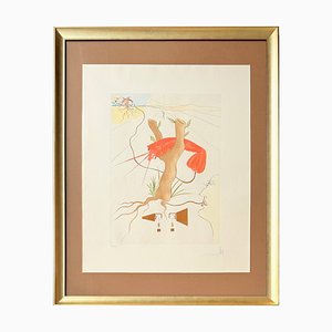 Salvador Dali, Le Téléphone (El teléfono), 1975, Aguafuerte a punta seca con plantilla