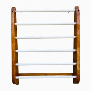 Vintage Oak Wall Mount Rack, 1970s