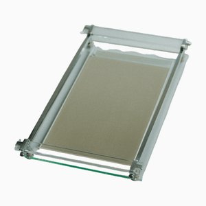 Art Deco Ablage aus verspiegeltem Glas & verchromtem Metall, 1930er