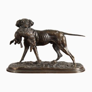 Antique Bronze Hunting Dog by Pierre-Jules Mène, 1870