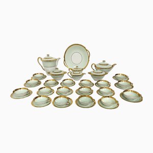 Polychrome Porcelain Coffee and Tea Service, Set of 25