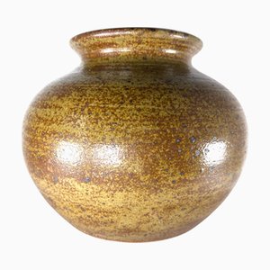 Französische sphärische Vase aus Steingut von Guy Baudat, 1970er