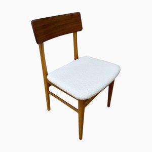 Silla escandinava de teca y bouclé, años 60