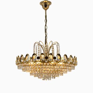 Lustre à 7 Lumières Doré de Preico Leuchten Leinau, 1970s