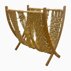 Mid-Century Modern Macramé Magazine Rack from Úluv, 1960s