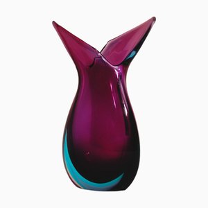 Murano Glass Sommerso Vase, 1950s