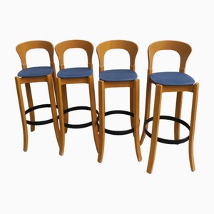 Skandinavische Barhocker, 1970er, 4er Set