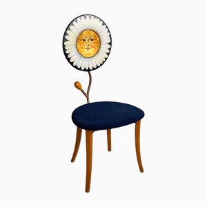 Italian Metal and Blue Fabric Chair by Danber, 1980s