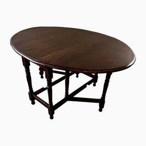 Mesa abatible inglesa jacobea antigua de roble, 1900-1920