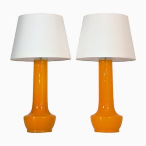 Schwedische Kunstglas Tischlampen von Gert Nyström für Hyllinge Glasbruk, 1960er, 2er Set