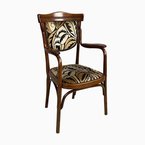 Österreichischer Art Deco Stuhl aus Holz & Stoff von Jacob & Josef Kohn, 1930er