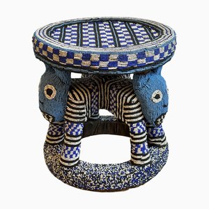Vintage Bamileke Beaded Stool, 1970s