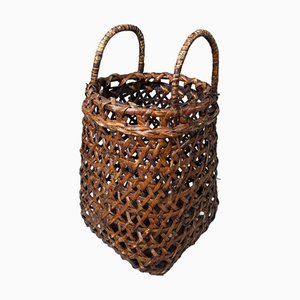 Japanese Bamboo Hanakago Ikebana Basket, 1940s