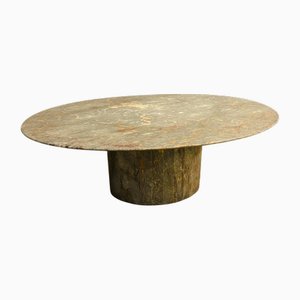 Table Basse Ovale en Marbre de Pefa, 1980s