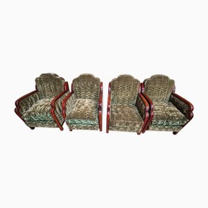 Art Deco Armchairs, 1930s, Set of 4