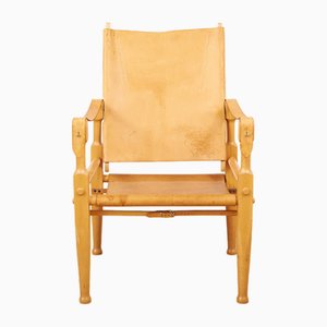 Colonial Chair in Beechwood Frame and Leather by Wilhelm Kienzle, 1928