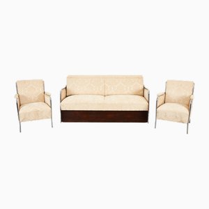 Mid-Century Bauhaus Sessel & Schlafsofa von József Peresztegi, Ungarn, 1960er, 3er Set
