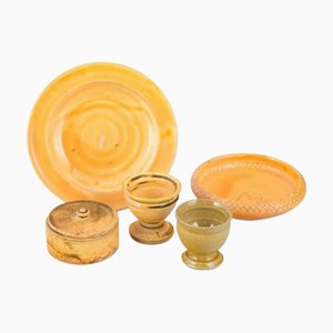 Vitage Ceramic Collection in Uranium Glaze from Kähler, 1940s, Set of 5