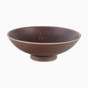 Vintage Danish Faience Bowl with Fish Motif, 1930s