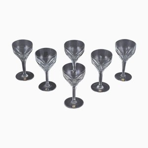 Vintage Rotweingläser aus Kristallglas, 6 . Set