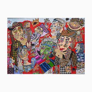 Nino Devdariani, The Fish, 2023, Mixed Media auf Papier