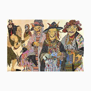 Nino Devdariani, Bad Dream, 2023, Mixed Media auf Papier