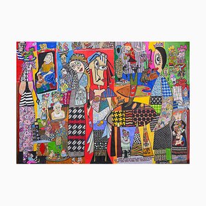 Nino Devdariani, A B C D, 2023, Mixed Media on Paper