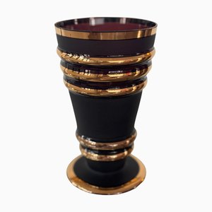 Art Deco Dark Glass Vase, 1930s