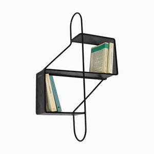 French Clé de Sol Wall Shelf in Metal attributed to Mathieu Matégot, 1955