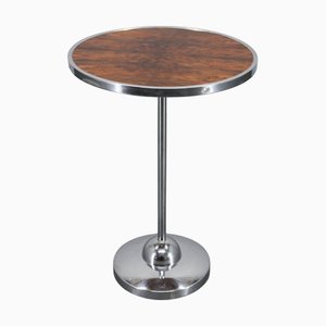 Tschechoslowakischer Vintage Beistelltisch aus Nussholz & Chrom, 1950er