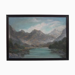 Former Czechoslovakian Artist, Landscape, 1960s, Oil Painting on Fiberboard, Framed