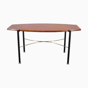 Table Basse Vintage avec Placage de Teck, Italie, 1970s