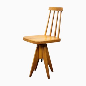 Vintage Beech Chair with Adjustable Height, 1970s