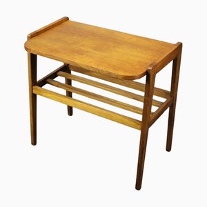 Mesa auxiliar checoslovaca vintage de roble, años 60