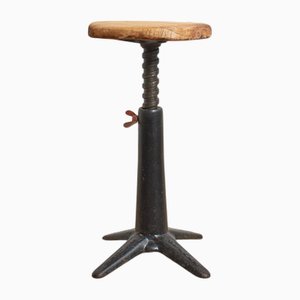 Vintage Singer Drehbarer Fabrikhocker, 1940er