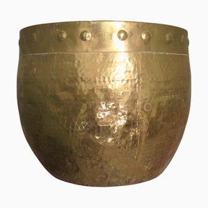Arts and Crafts Riveted Brass Jardiniere, 1880s