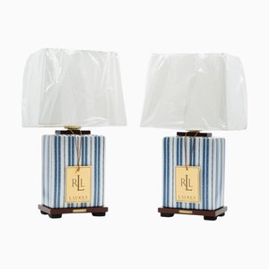 Blaue Tischlampen aus Keramik von Ralph Lauren, 2er Set