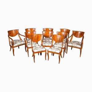 Sillas de comedor italianas antiguas, 1790. Juego de 8
