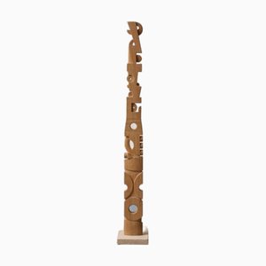Alberto Cabiddu, Abstract Totem Sculpture, 1990s, Stone & Wood