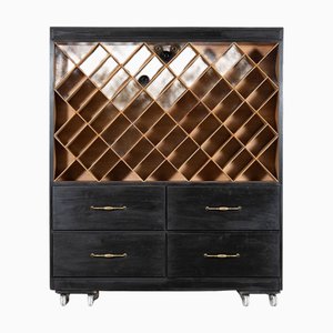 English Ebonized Beech Haberdashery Cabinet, 1920